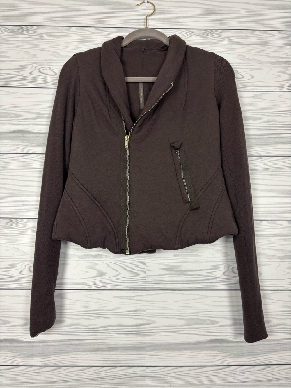 Rick Owens Lilies angora blend brown zippered jacket size 6 - Picture 9 of 16
